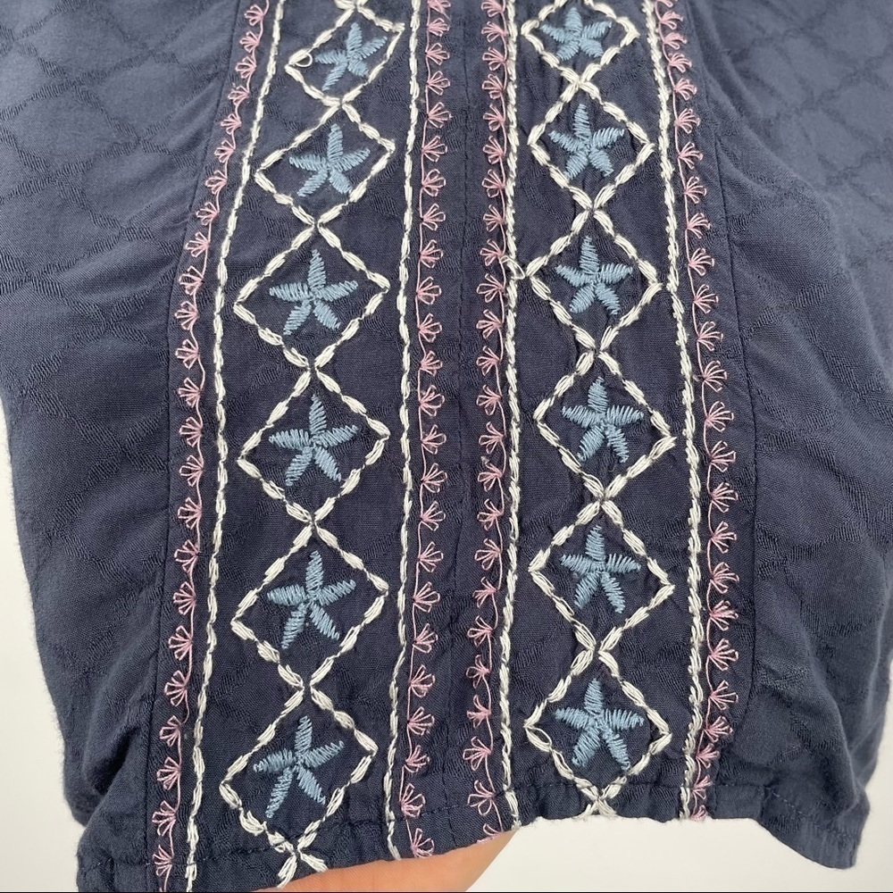 Knox Rose Purple / Blue  Embroidered Boho Top - Picture 7 of 13